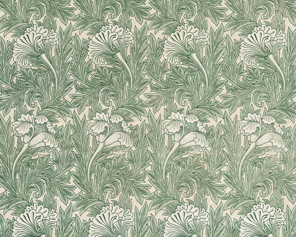 William Morris's Tulip (1875) famous pattern. Original from The Cleveland Museum of Art. Digitally enhanced by rawpixel.