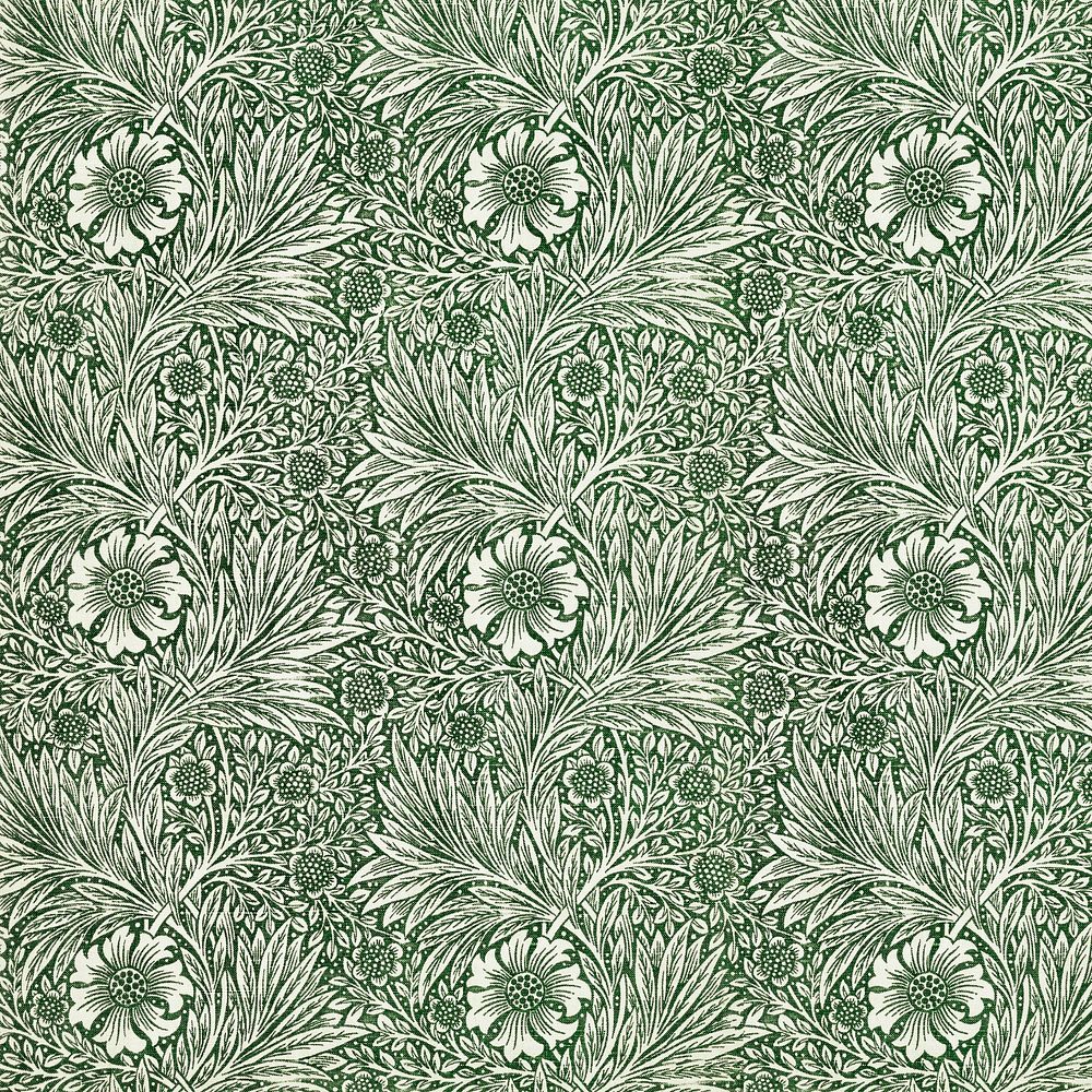 William Morris's Marigold (1875) famous pattern. Original from The Smithsonian Institution. Digitally enhanced by rawpixel.