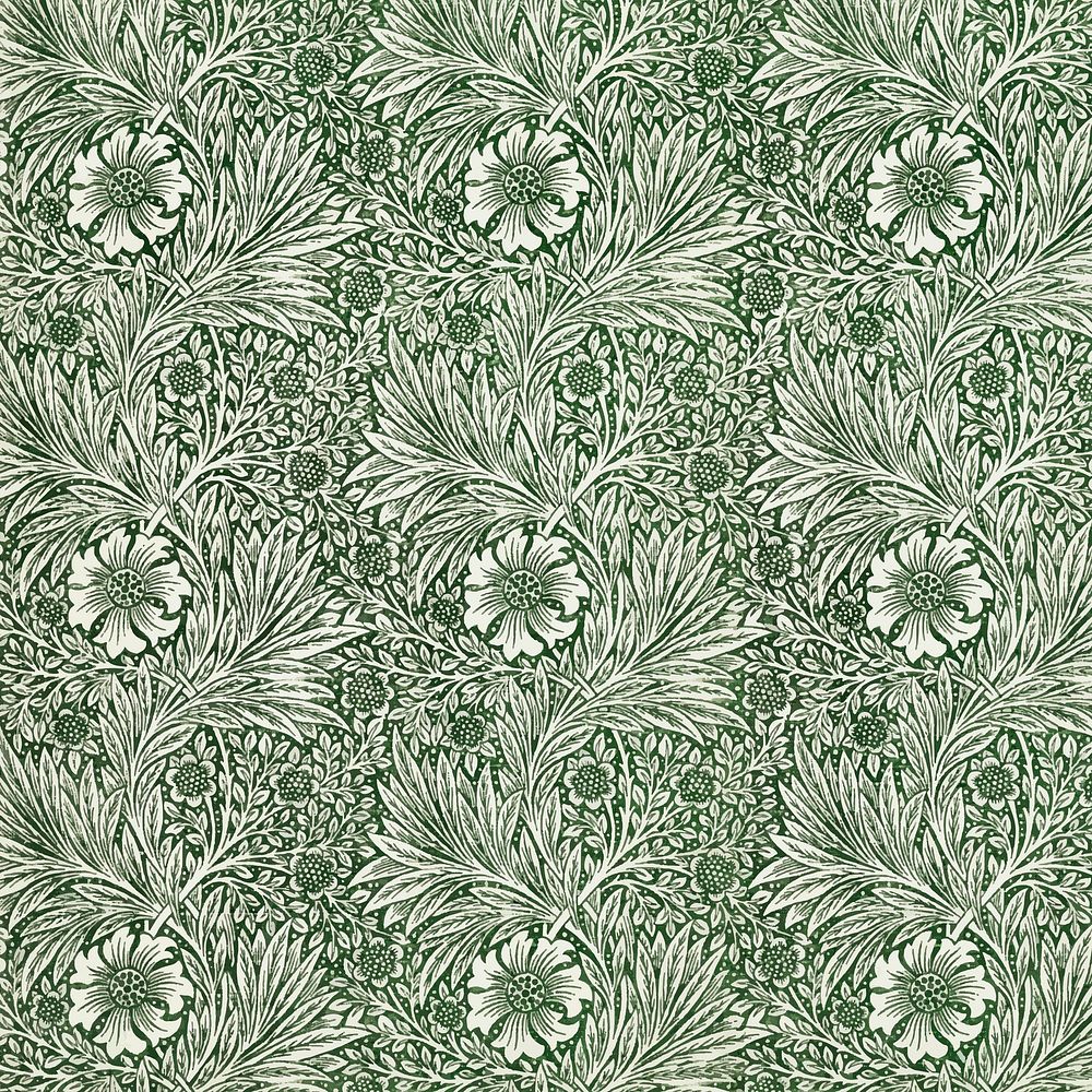 William Morris's vintage white flower famous pattern vector, remix from the original artwork