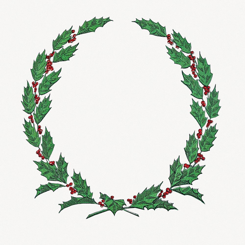 Festive Christmas wreath design illustration