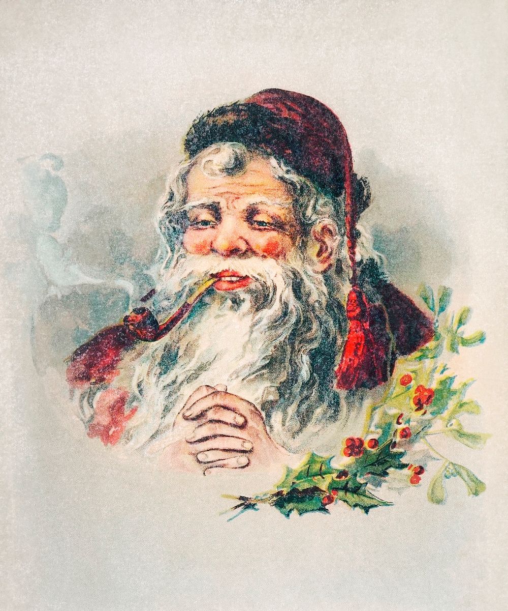 Vintage Santa Claus Illustration (ca. 1905) by McLoughlin Brothers. Original from Library of Congress. Digitally enhanced by…