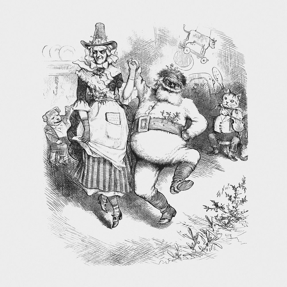 A Merry Christmas (1880) by Thomas Nast. Original from The MET Museum. Digitally enhanced by rawpixel.