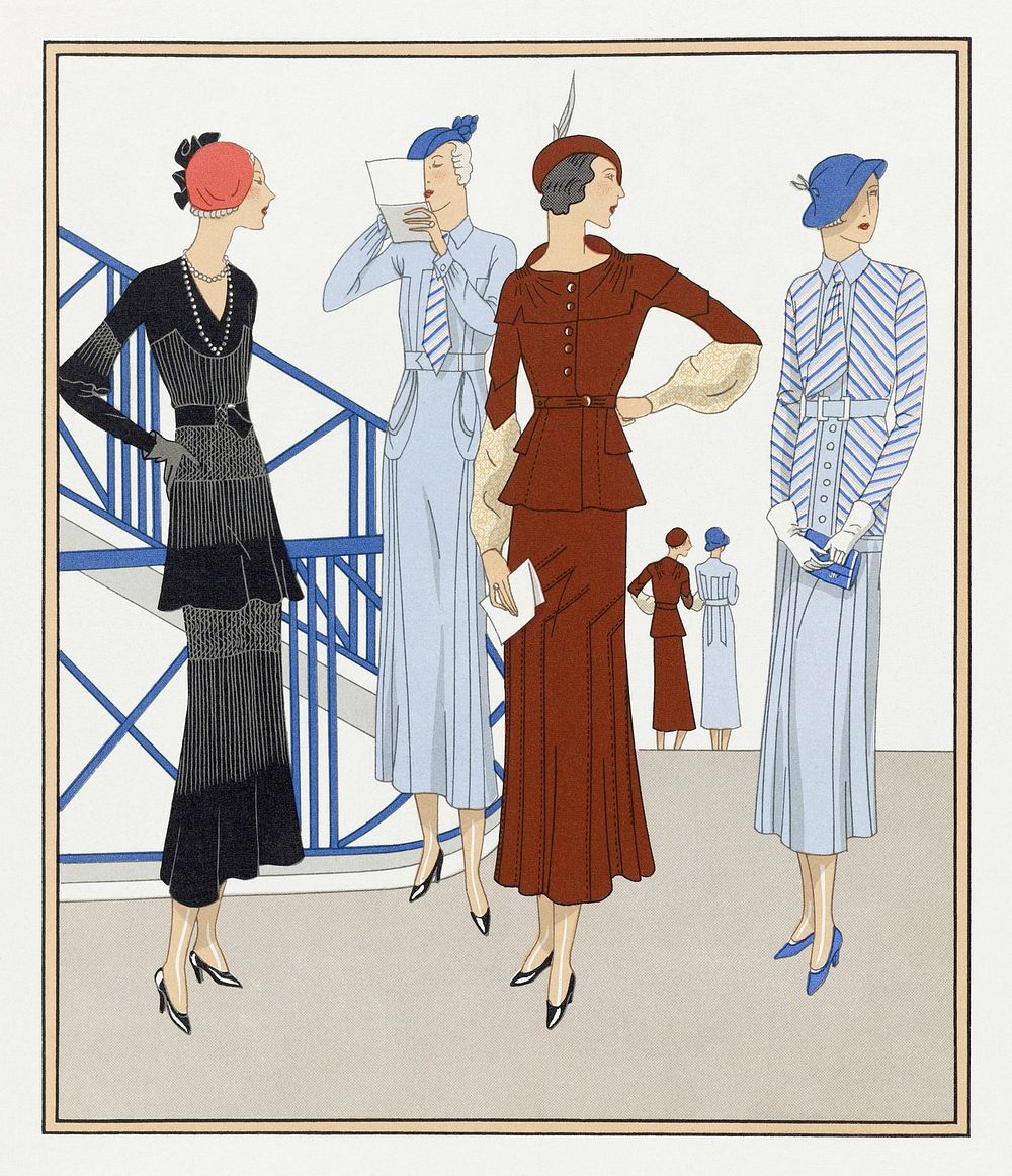 Ladieswear (1932) fashion illustration in high resolution by Martial et Armand and Bernard et Cie. Original from the…