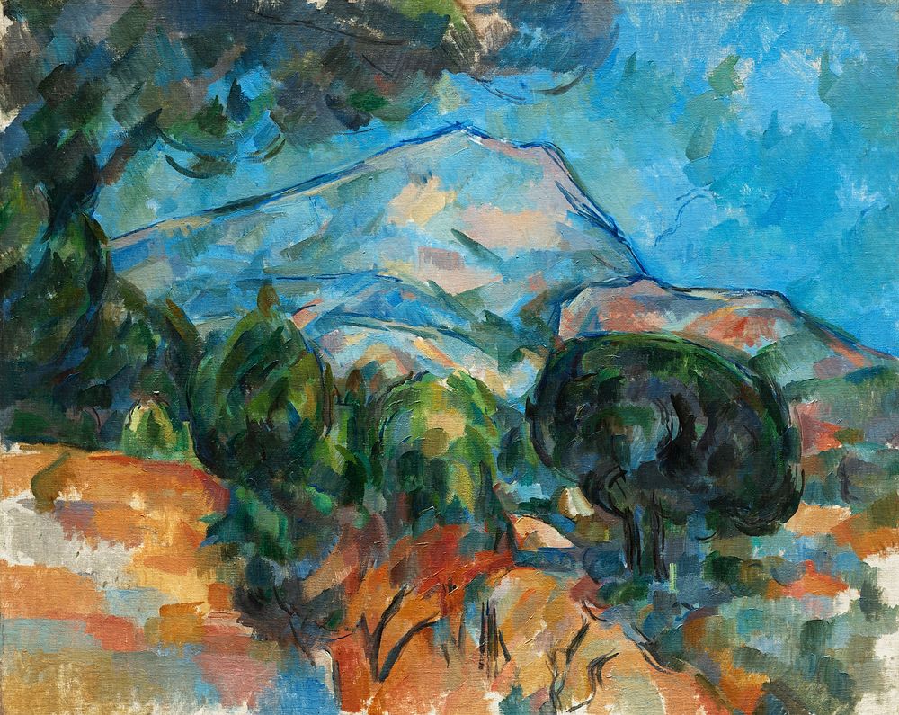 Mount Sainte&ndash;Victoire (ca. 1904) by Paul C&eacute;zanne. Original from The Cleveland Museum of Art. Digitally enhanced…