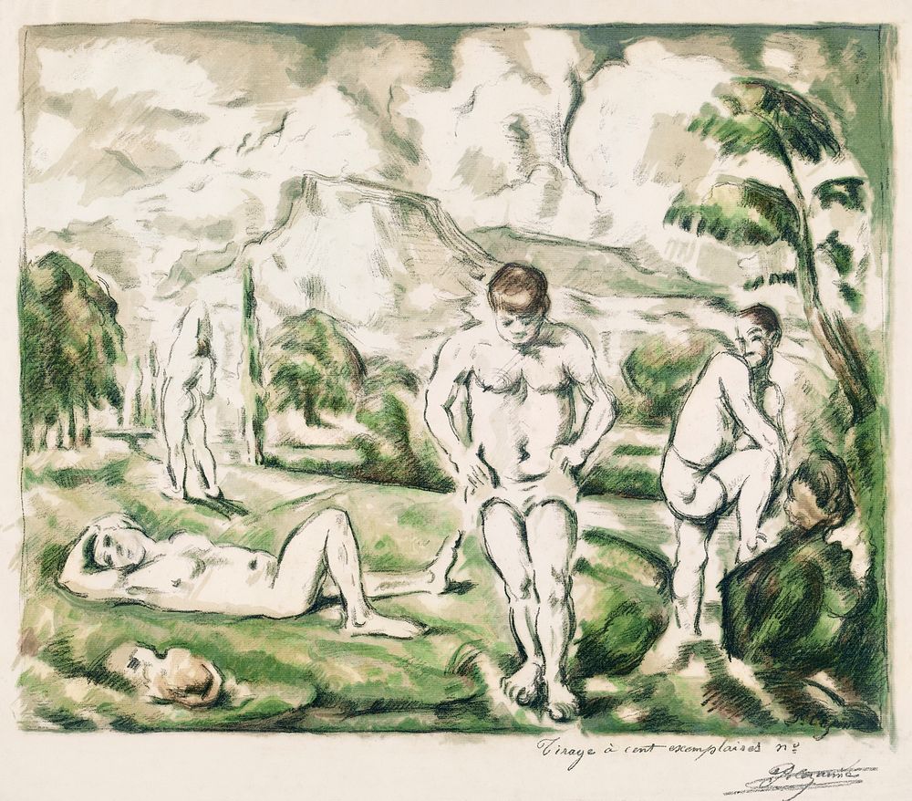 The Bathers [Large version] (ca. 1896&ndash;1898) by Paul C&eacute;zanne. Original from Yale University Art Gallery.…