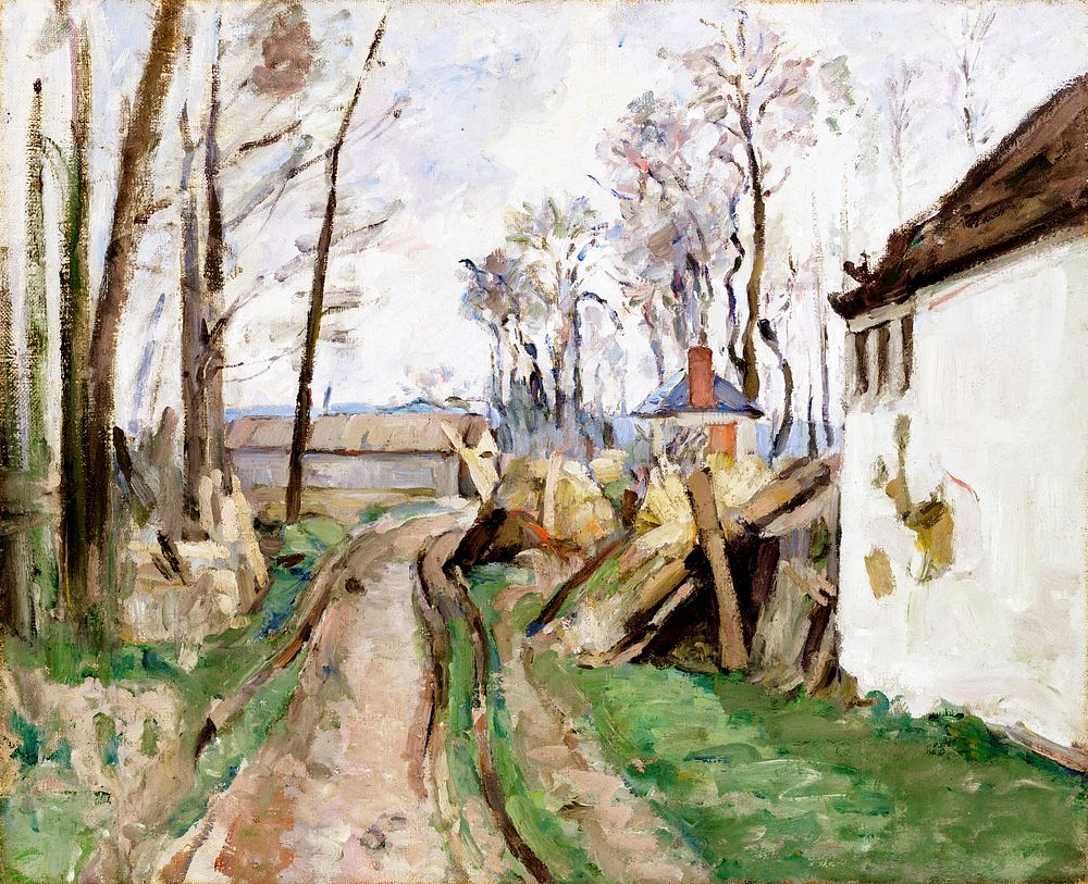 A Village Road near Auvers (ca. 1872&ndash;1873) by Paul C&eacute;zanne. Original from Yale University Art Gallery.…