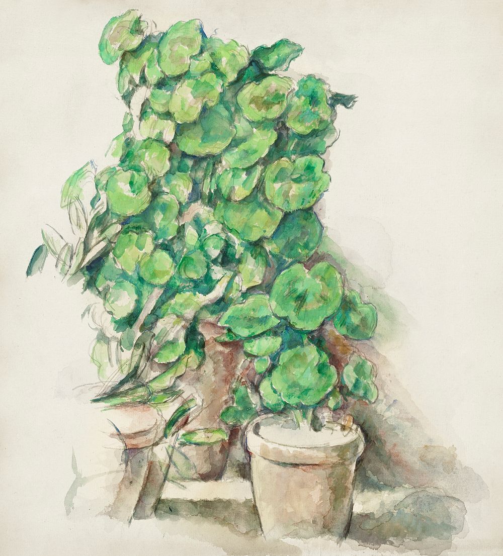 Geraniums (ca. 1888&ndash;1890) by Paul C&eacute;zanne. Original from The National Gallery of Art. Digitally enhanced by…