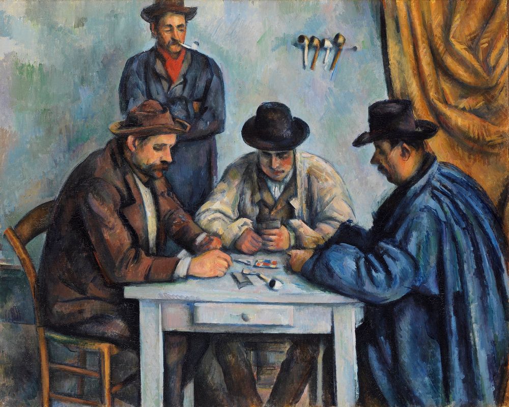 The Card Players (ca. 1890–1892) by Paul Cézanne. Original from The MET Museum. Digitally enhanced by rawpixel.