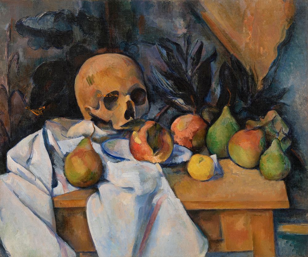 Still Life with Skull (Nature morte au cr&acirc;ne) (ca. 1896&ndash;1898) by Paul C&eacute;zanne. Original from Original…