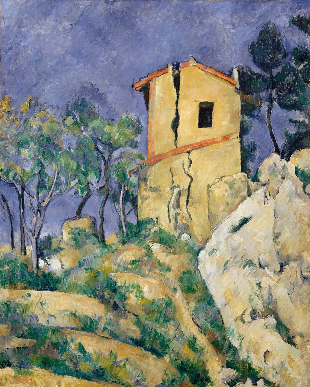 The House with the Cracked Walls (1892&ndash;1894) by Paul C&eacute;zanne. Original from The MET Museum. Digitally enhanced…