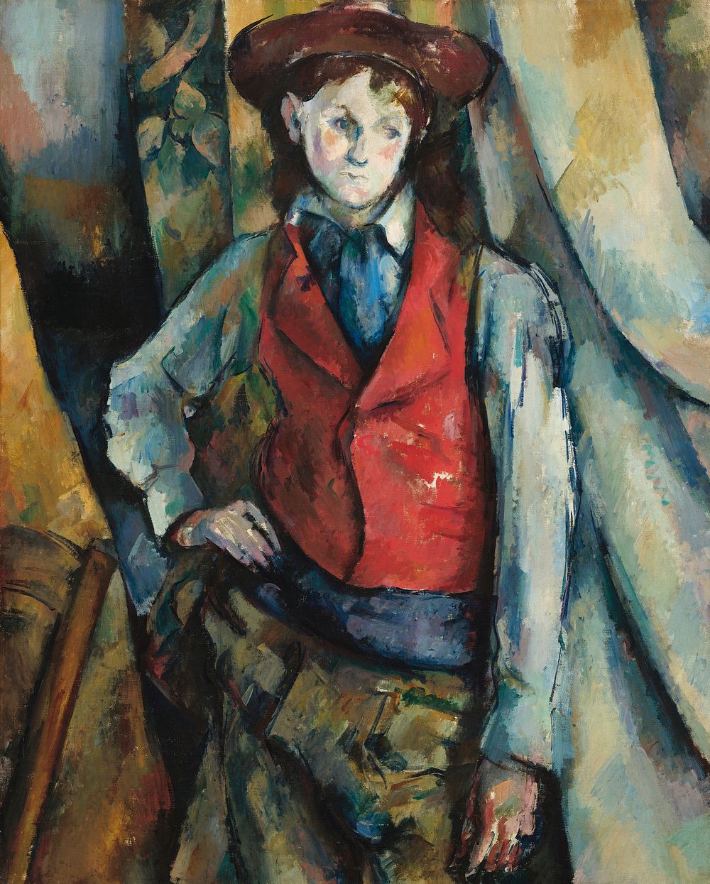 Boy in a Red Waistcoat (ca. 1888&ndash;1890) by Paul C&eacute;zanne. Original from The National Gallery of Art. Digitally…