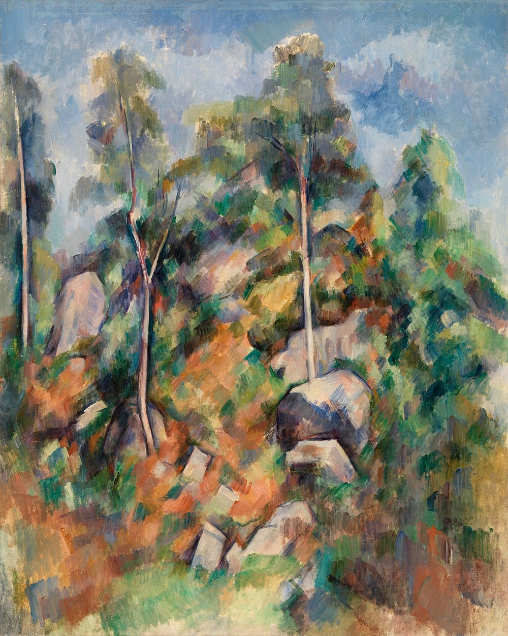 Rocks and Trees (Rochers et arbres) (ca.1904) by Paul C&eacute;zanne. Original from Original from Barnes Foundation.…
