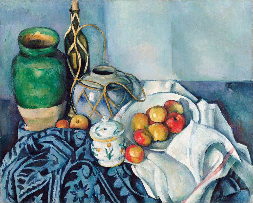 Still Life with Apples (ca. 1893&ndash;1894) by Paul C&eacute;zanne. Original from The Getty. Digitally enhanced by rawpixel.