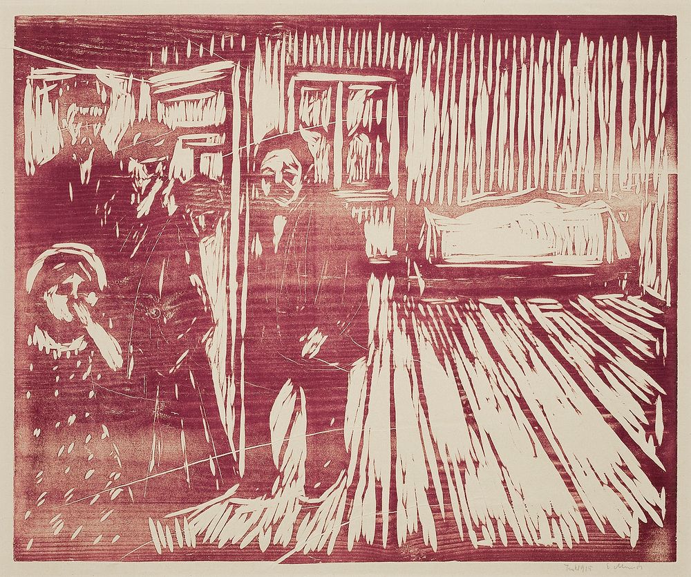 The Smell of Death (1915) by Edvard Munch. Original from The Art Institute of Chicago. Digitally enhanced by rawpixel.