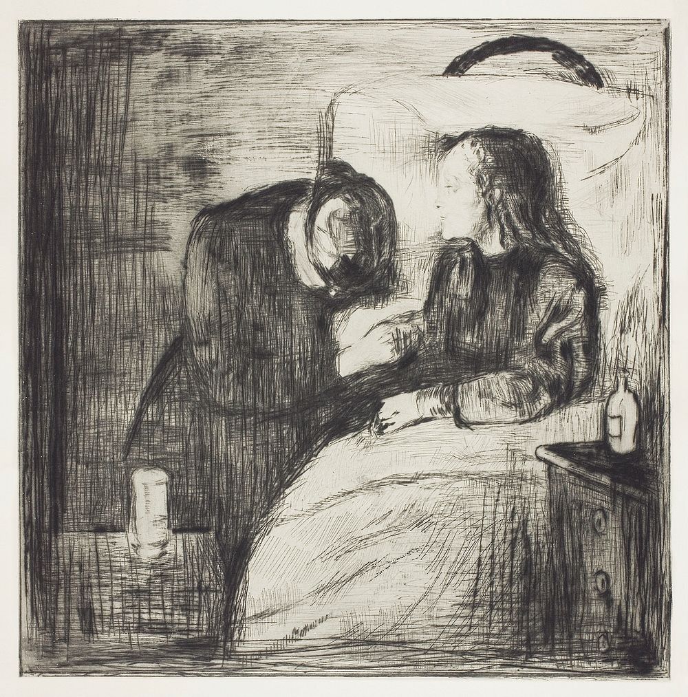 The Sick Child (1894) by Edvard Munch. Original from The Art Institute of Chicago. Digitally enhanced by rawpixel.