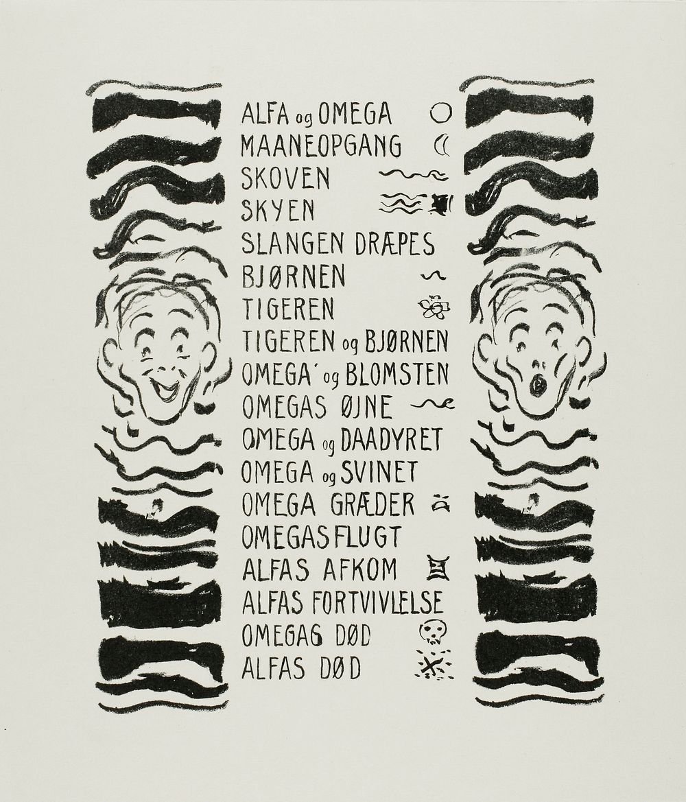 Table of Contents (ca. 1908&ndash;1909) by Edvard Munch. Original from The Art Institute of Chicago. Digitally enhanced by…