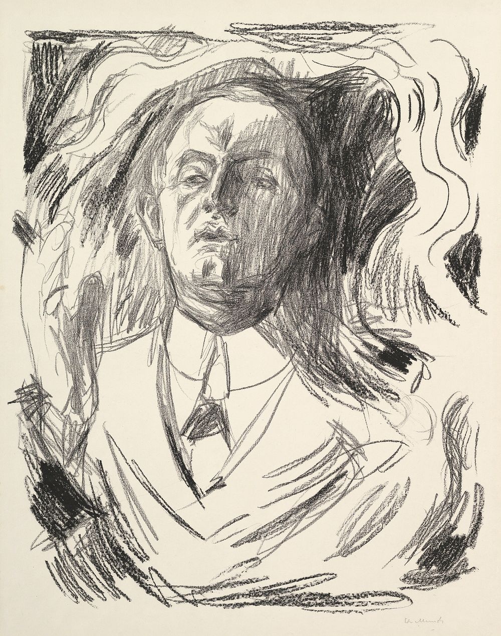 Self-Portrait with a Cigar (1908-1909) by Edvard Munch. Original from The MET Museum. Digitally enhanced by rawpixel.