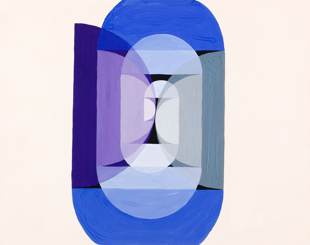 Blue Gray Violet Wheel (from series, the Mathematical Basis of the Arts), (ca. 1934) painting in high resolution by Joseph…