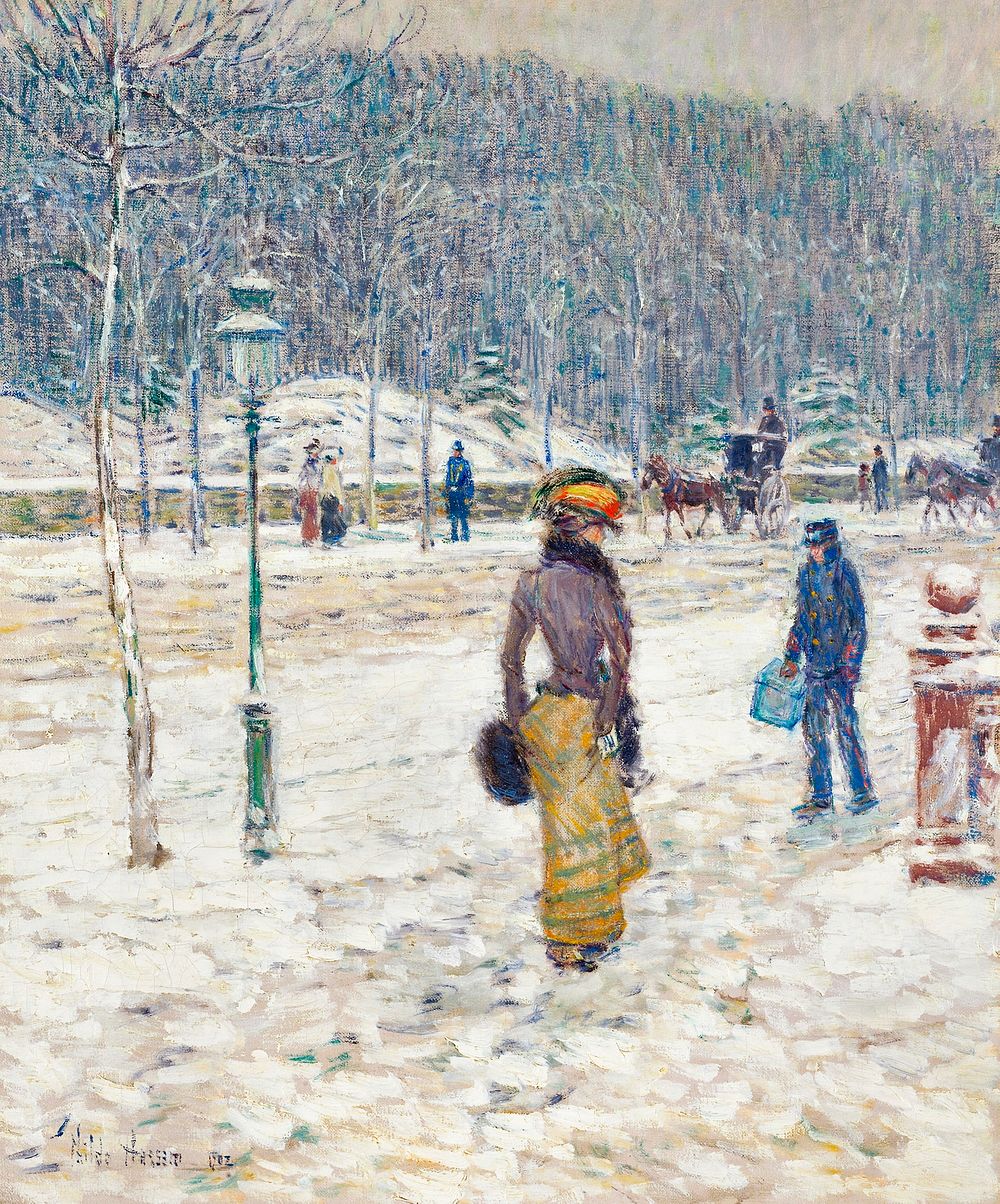New York Street (1902) by Frederick Childe Hassam. Original from The Art Institute of Chicago. Digitally enhaced by rawpixel.