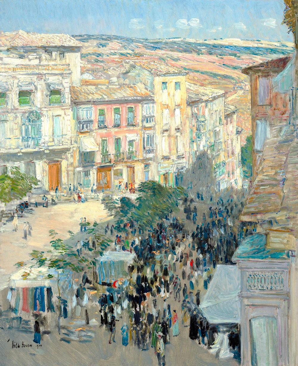 View of a Southern French City (1910) by Frederick Childe Hassam. Original from The Art Institute of Chicago. Digitally…