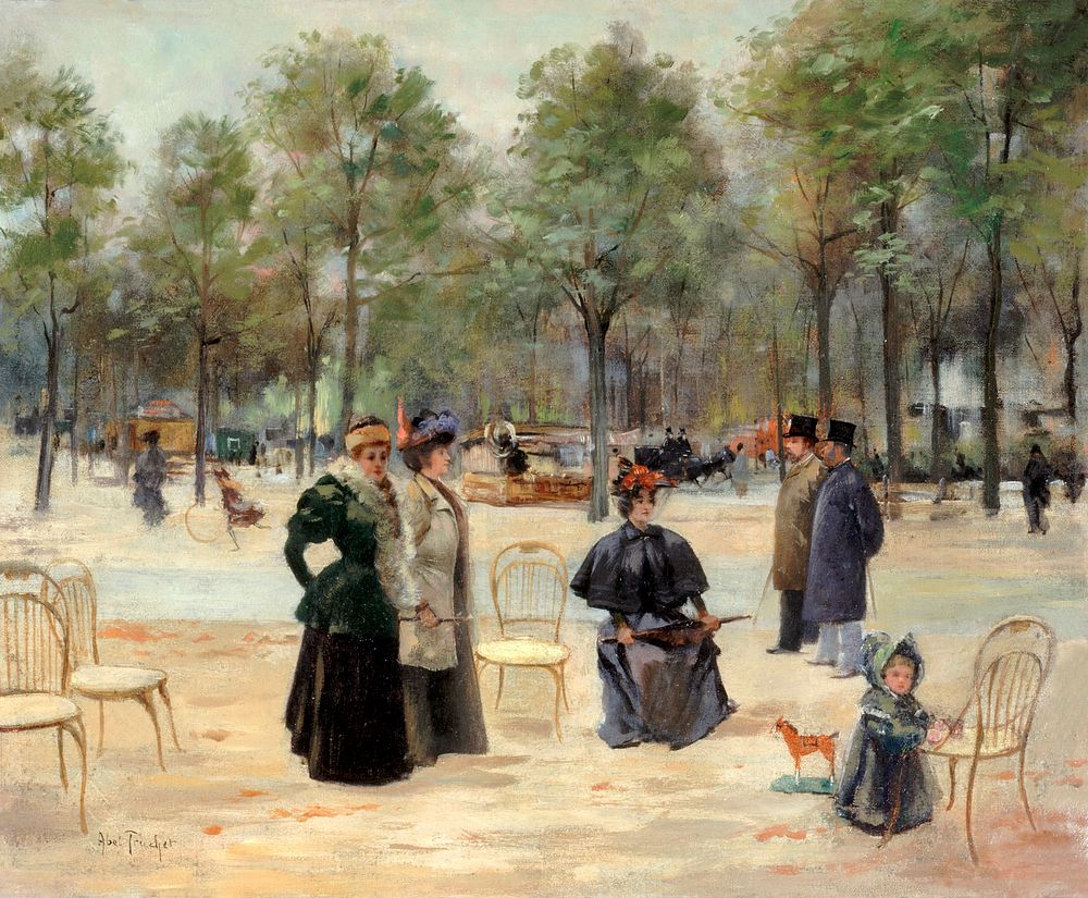 To the Champs Elysees (1895) by Louis Abel-Truchet. The City of Paris' Museums. Digitally enhanced by rawpixel.