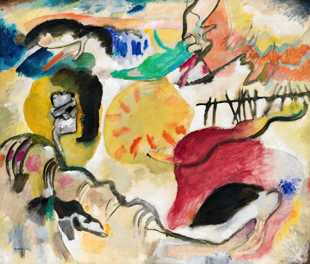 Improvisation 27 (Garden of Love II) (1912) painting in high resolution by Wassily Kandinsky. Original from The MET Museum.…