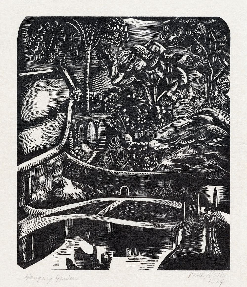 Hanging garden (1924) by Paul Nash. Original from The Museum of New Zealand. Digitally enhanced by rawpixel.
