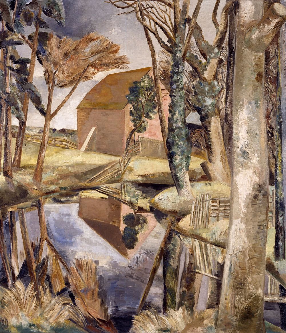Oxenbridge Pond (1927-28) painting in high resolution by Paul Nash. Original from The Birmingham Museum. Digitally enhanced…