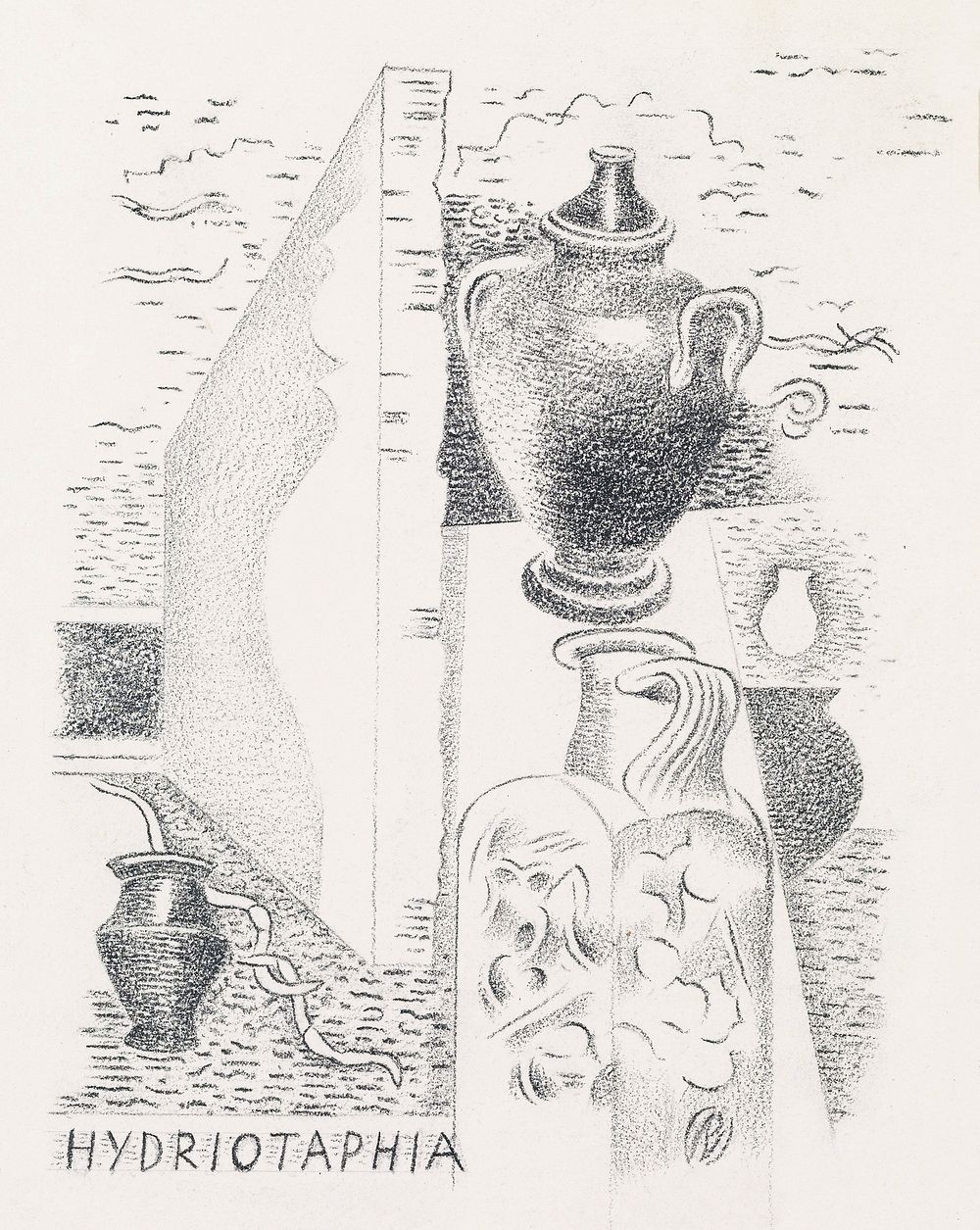 Design for Urne Buriall&ndash;Hydriotaphia (1932) drawing in high resolution by Paul Nash. Original from The Birmingham…