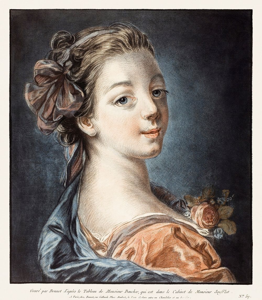 Bust of a Woman (ca.1771) print in high resolution by Louis-Marin Bonnet. Original from the Art Institute of Chicago.…