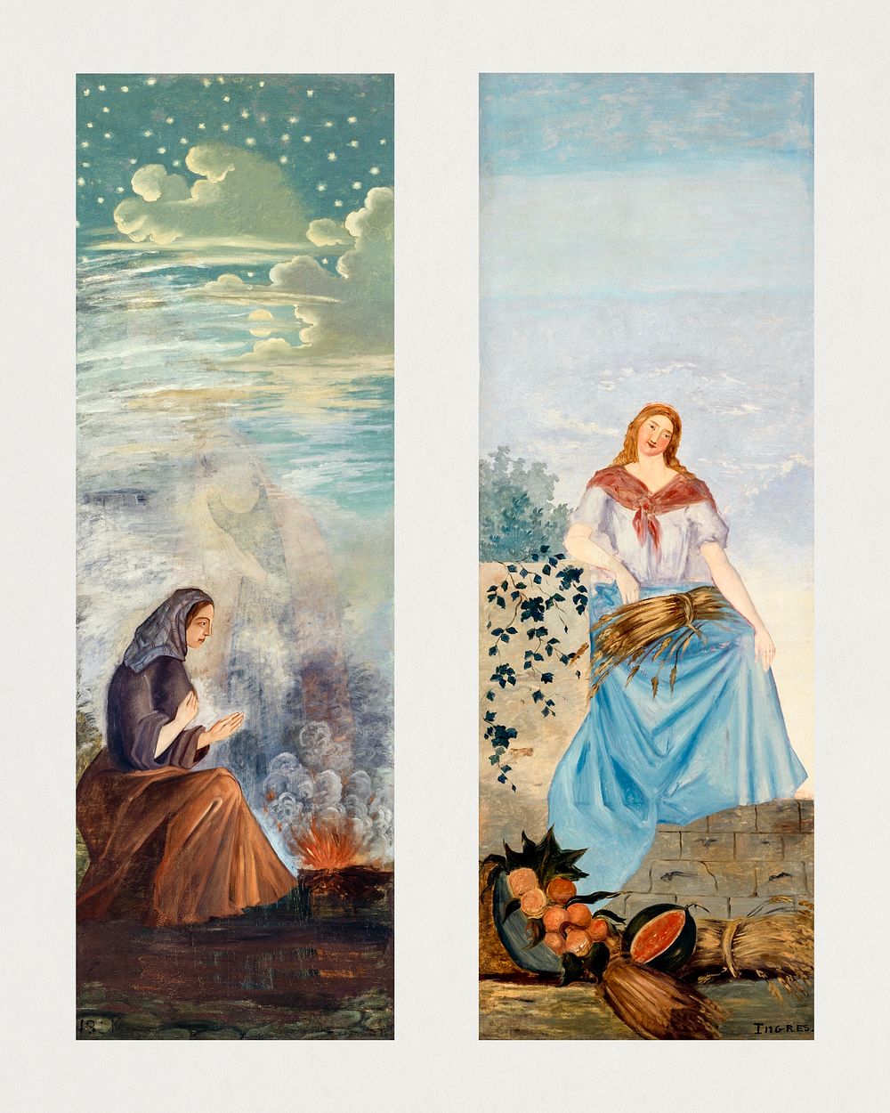 Paul C&eacute;zanne's The four seasons (1860) famous painting. Original from the Public Institution Paris Mus&eacute;es.…