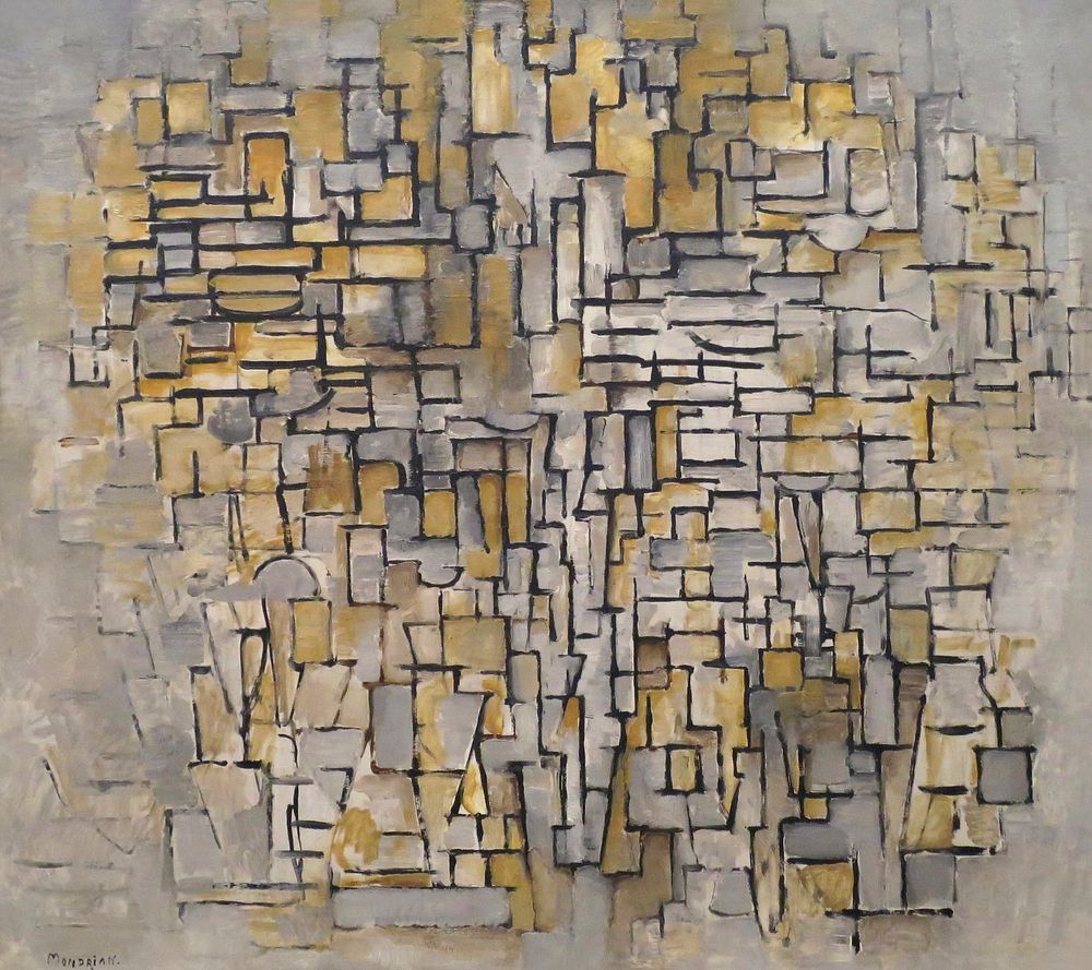 Piet Mondrian's Tableau No. 2, Composition No. VII (1913) famous painting. Original from Wikimedia Commons. Digitally…