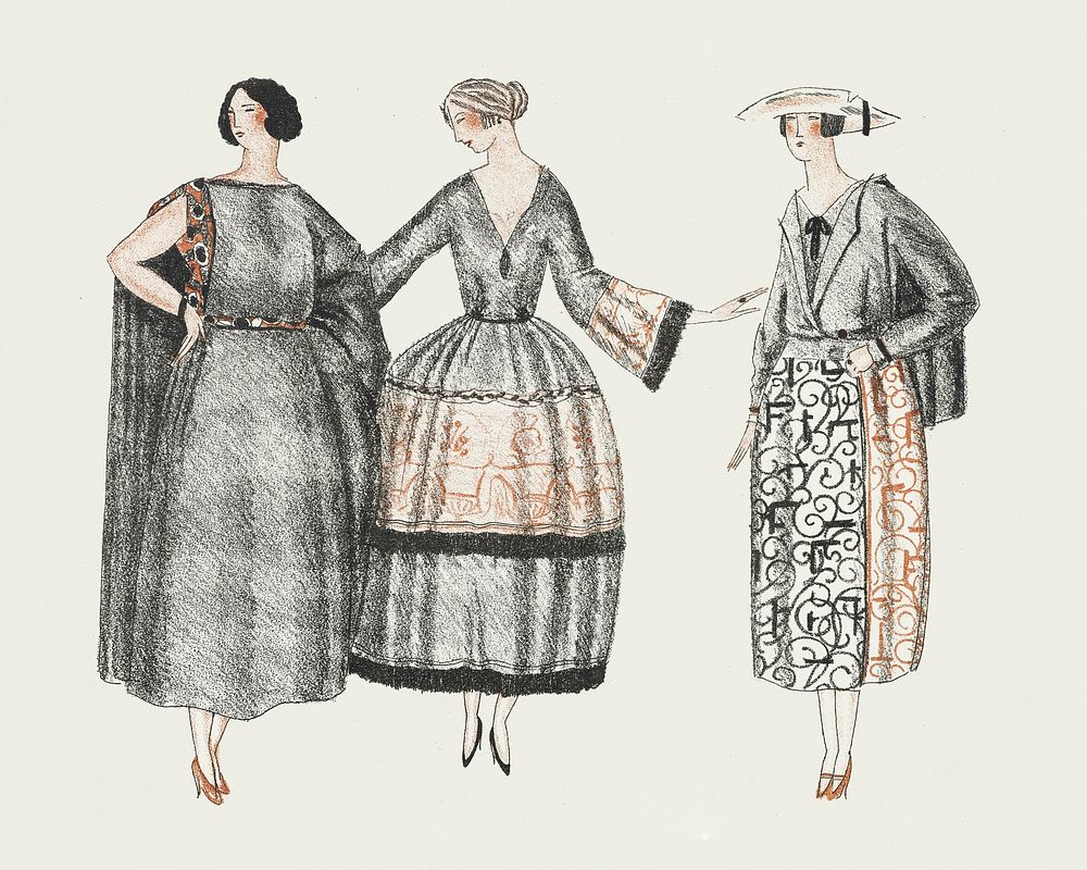Fashion plates (1920) fashion plate in high resolution by Mario Simon, published in Gazette du Bon Ton. Original from The…
