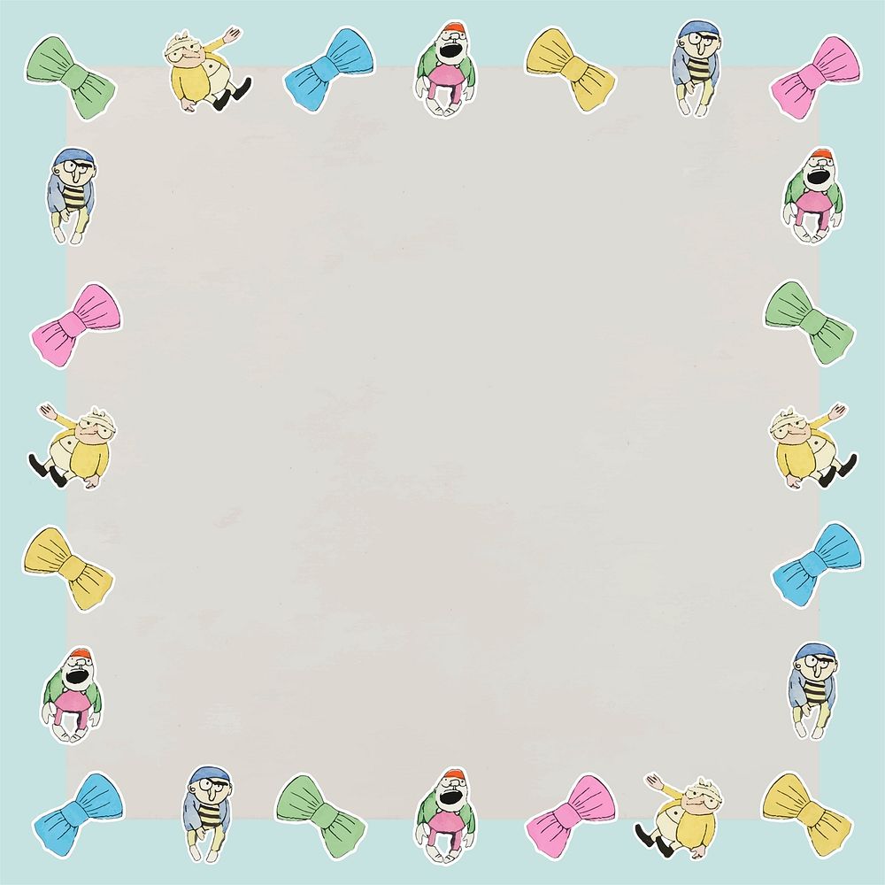 Border frame vector with toy and bow pattern, remixed from the artworks by Charles Martin