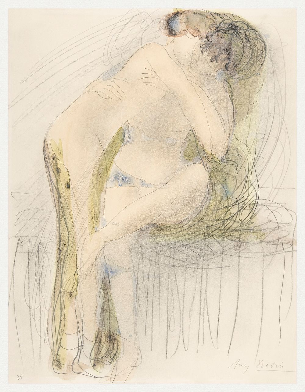 Naked couple in a sexual act. The Embrace (1900&ndash;1910) by Auguste Rodin. Original from The MET museum. Digitally…