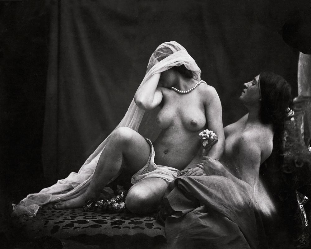 Nude photography of naked woman, Study for "Two Ways of Life" (ca. 1857, printed 1987) by Oscar Gustav Rejlander. Original…