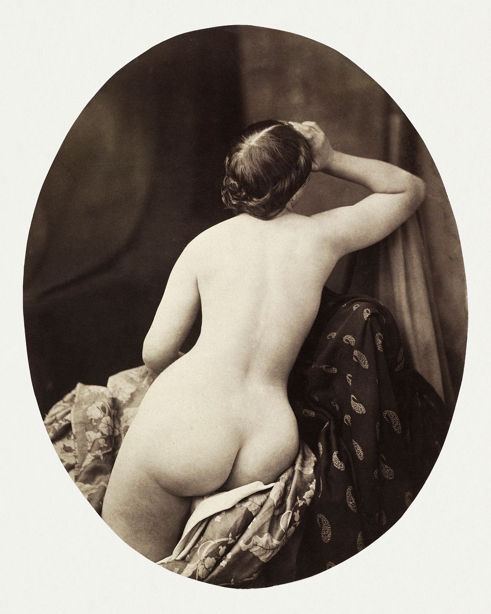 Ariadne (1857) by Oscar Gustav Rejlander. Nude photography of naked woman, Original from The MET Museum. Digitally enhanced…