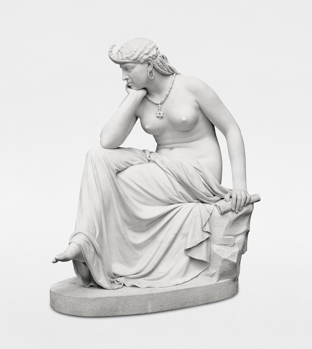 Nude sculpture, The Libyan Sibyl (1860&ndash;1861) by William Wetmore Story. Original from The MET Museum. Digitally…