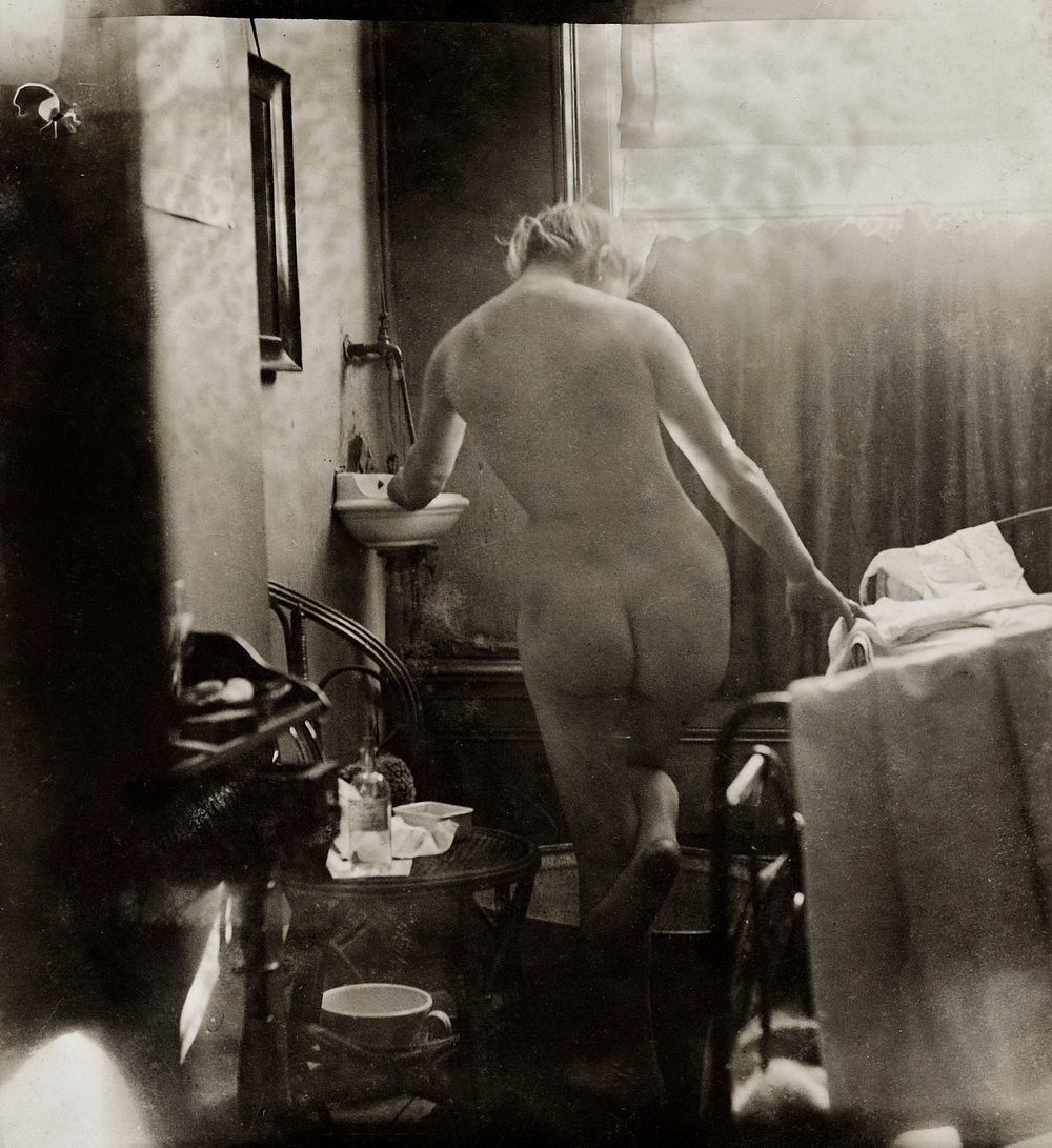 Nude photography of Marie Jordan seen from the Back (ca. 1889) by George Hendrik Breitner. Original from The Rijksmuseum.…