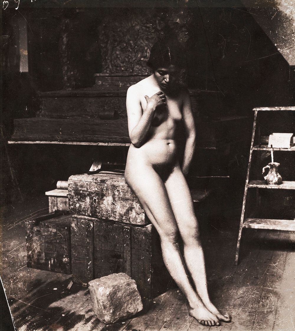Nude Photography, Nude d'Antino (1890) by Paolo Michetti. Original from The Rijksmuseum. Digitally enhanced by rawpixel.