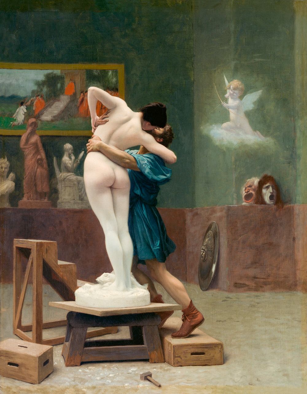 Pygmalion and Galatea (ca. 1890) painting by Jean&ndash;L&eacute;on G&eacute;r&ocirc;me. Original from The MET Museum.…
