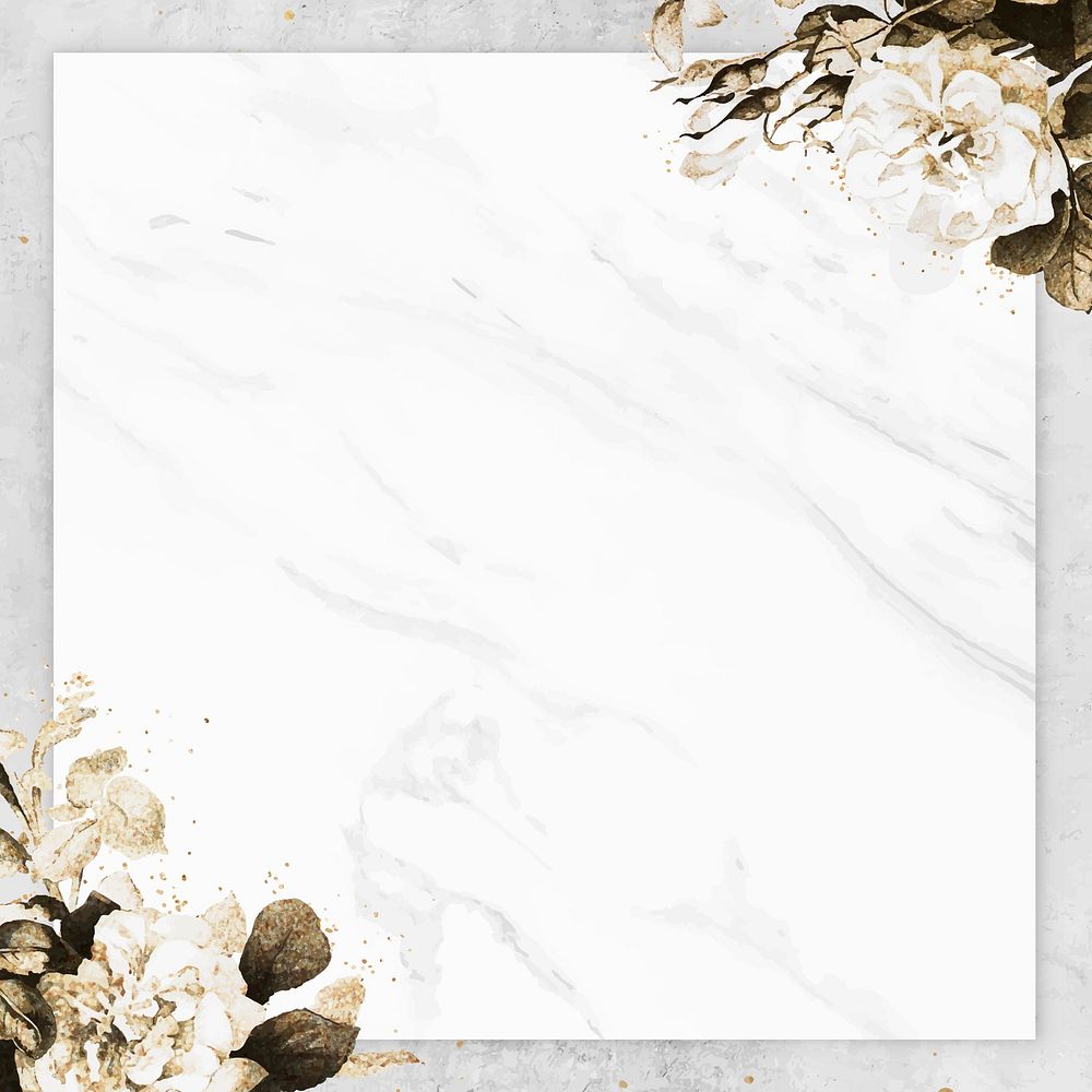 Blank marble textured square frame vector