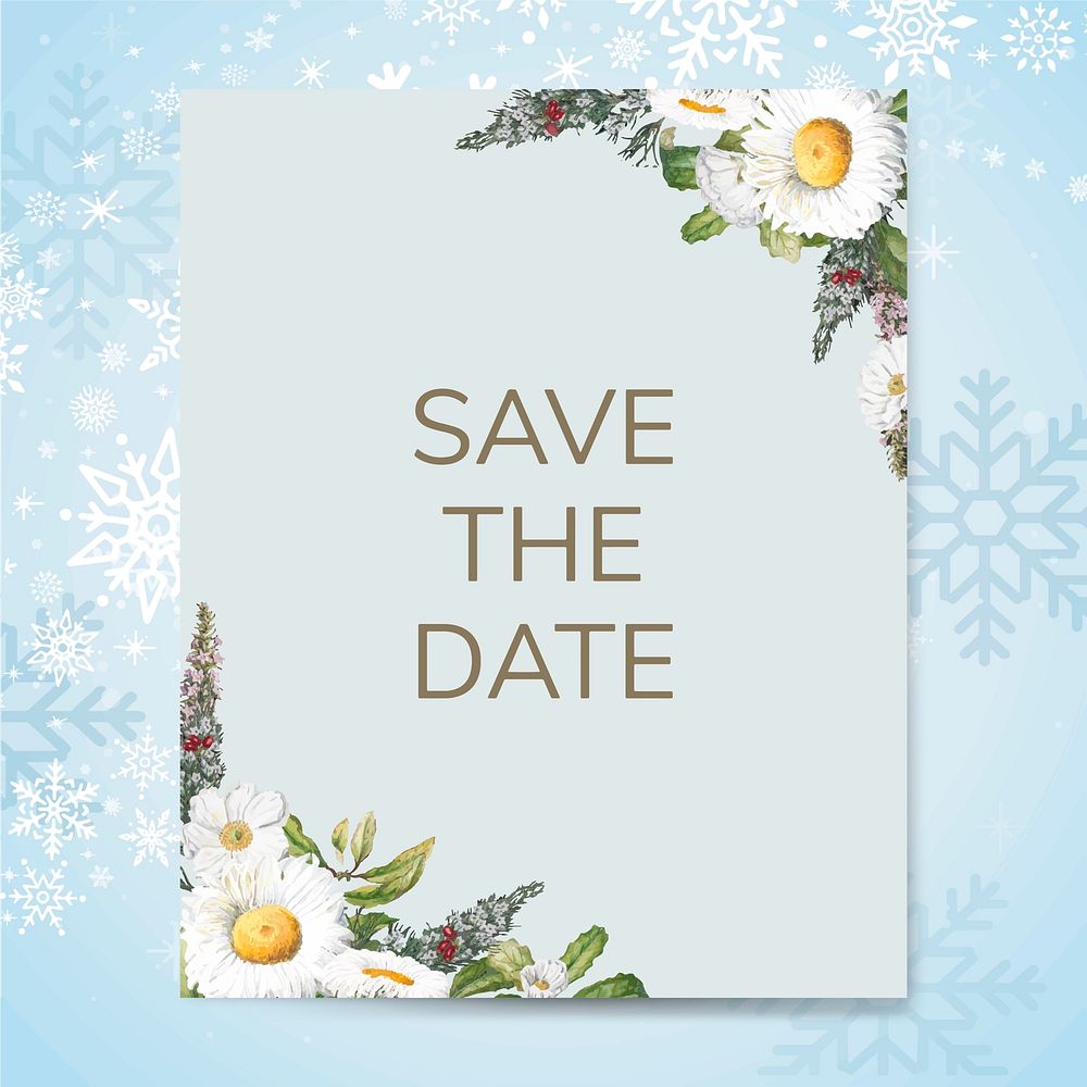 Save the date wedding invitation mockup card vector
