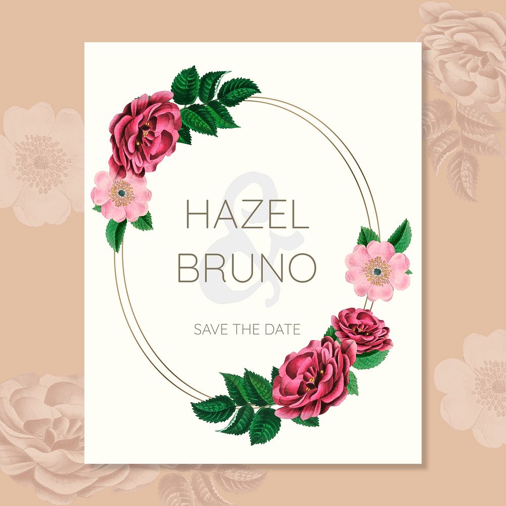 Wedding invitation floral frame design