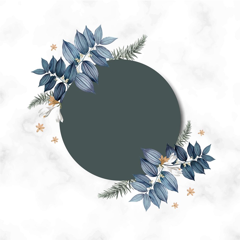 Empty floral invitation card design vector