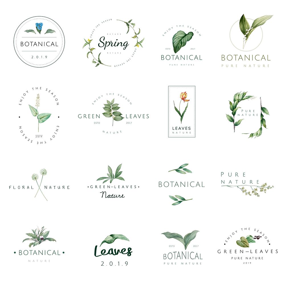 Set of nature and plant logo vectors