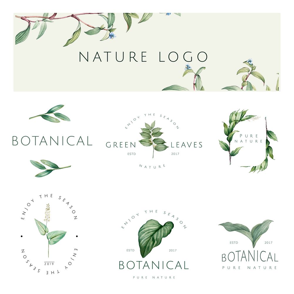 Set of nature and plant logo vectors