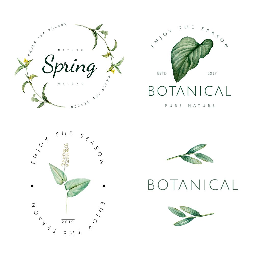 Nature and plant logo vector set