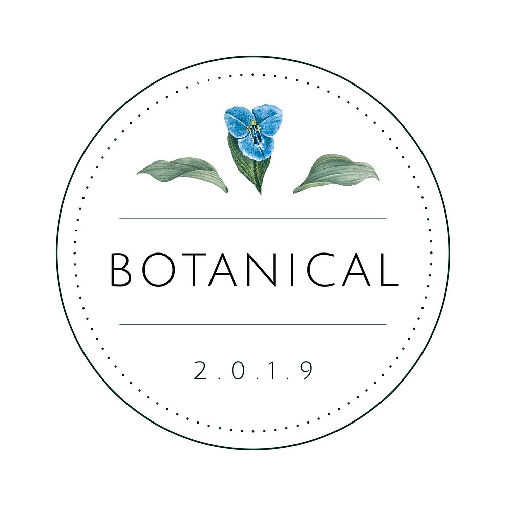 Round botanical logo design vector