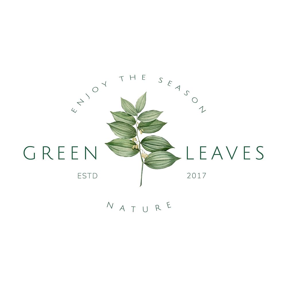 Green leaves logo design vector